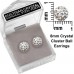 E088W Sparkling 8mm Crystal Cluster Ball Earrings - White